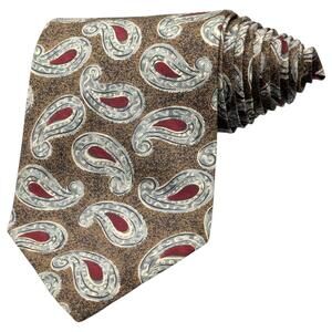 Robert Talbott Tie Mens 56.5" Paisley Silk Oak‎ Hall Hand Sewn USA Classic